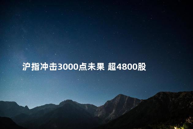 沪指冲击3000点未果 超4800股下跌